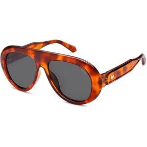 Women's Orange Tortoise/Grey Men Retro Vintage 70s Style UV Protection